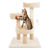 PETMAKER Tall Cat Tree Condo with Perches, Scratch Post, and Wheel Toy