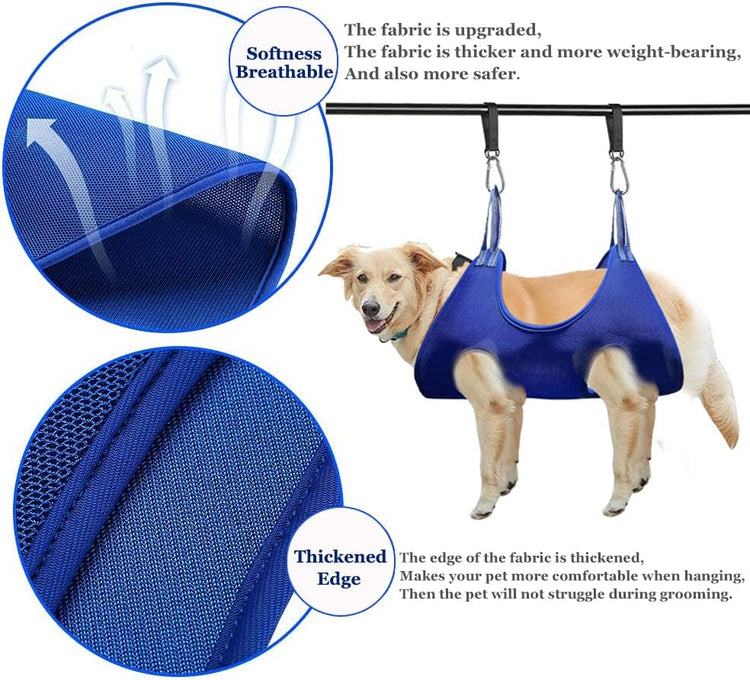 Pet Grooming Hammock, Durable Dog Hammock for Grooming, Dog Grooming Helper Cat/Dog/Pet Grooming Hammock (M(Legs Spacing: 5.9""-14.2"" / Max W: 65LB))