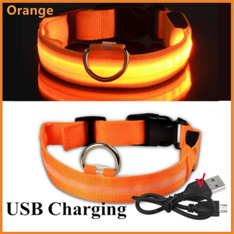 3 Modes Dog Luminous Charge Collar Led Usb Cat Dogs Collars Detachable Night Led Glow Dog Loss Prevention Collar Pet Accessories