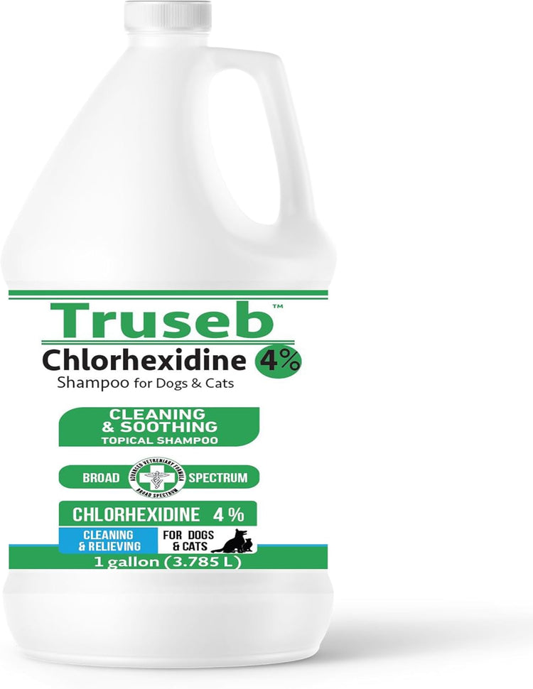Truseb Topical Chlorhexidine 4% Shampoo for Dogs, Cats, and Horses with Plum/Blueberry Scent - 1 Gallon
