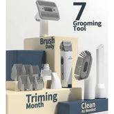 7 in 1 Dog Grooming Kit, Low Noise Pet Grooming Vacuum with 1.5 L Dust Cup, Dog Vacuum for Shedding Grooming, with 7 Professional Grooming Tools for Dogs Cats Pet Hair & Home Cleaning, Gray