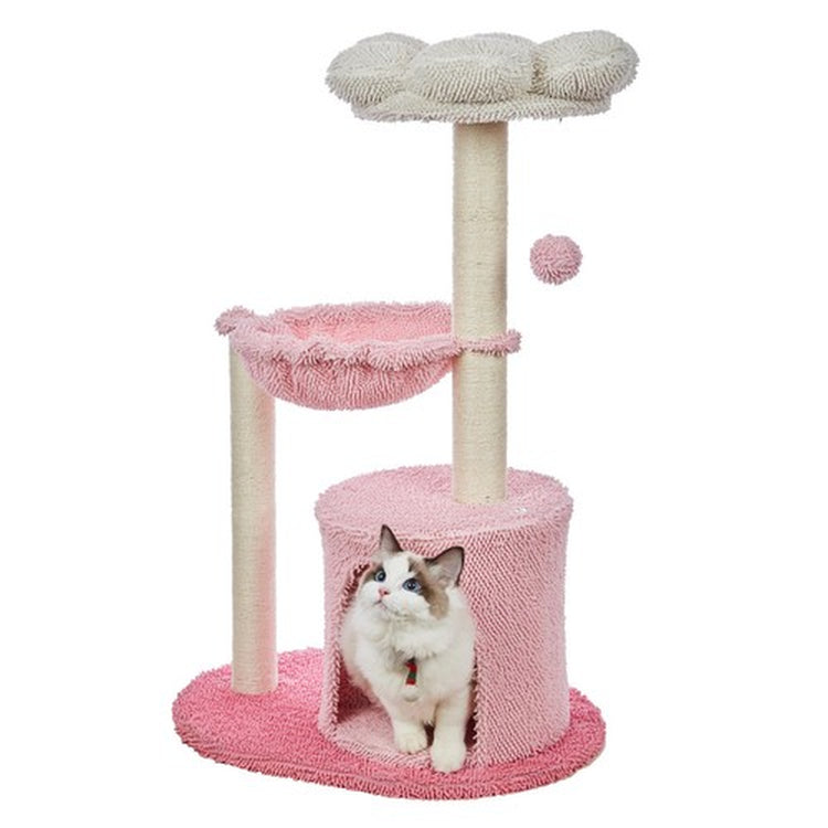 Pink Cat Trees 35"Cute Tower for Indoor Cats Stable Climbing with Natural Sisal