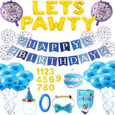 Dog Birthday Outfit Dog Happy Birthday Banner Boy with Dog Birthday Number Dog Birthday Hat Birthday Squeaky Cake Toys Lets Pawty Paw Balloons for Dog Puppy Birthday Party Supplies