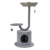 42 Inch Cat Tower with Curved Metal Supporting Frame for Large and Small Cats