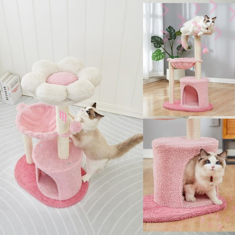 Pink Cat Trees 35"Cute Tower for Indoor Cats Stable Climbing with Natural Sisal