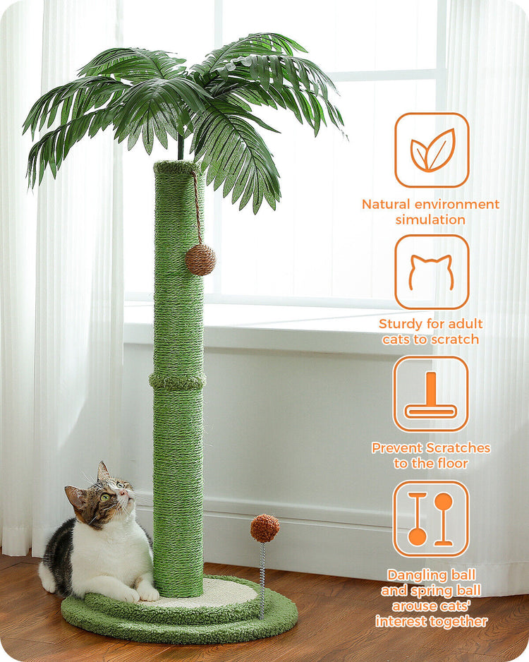 PAWZ Road 33" Cat Tree Tower Scratching Post Sisal Covered Scratcher Cats Toys