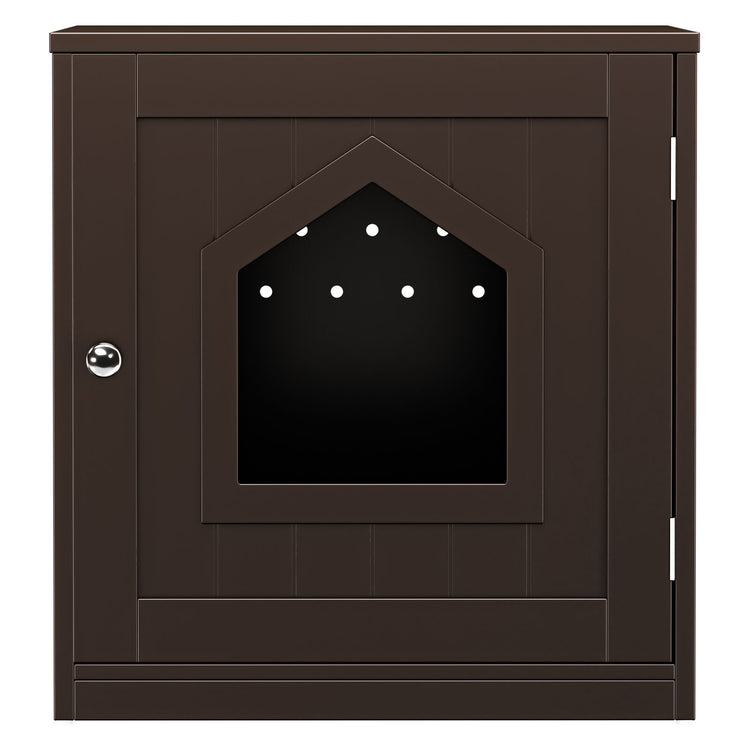Wooden Cat Litter Box Enclosure Hidden Litter Box Furniture Cat House Brown