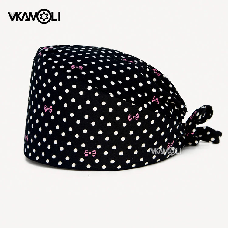 Flower Printing Pet Grooming Scrubs Hats Tooth Check Scrubs Women Caps Health Service Work Caps Operator Hats Nursing Cap