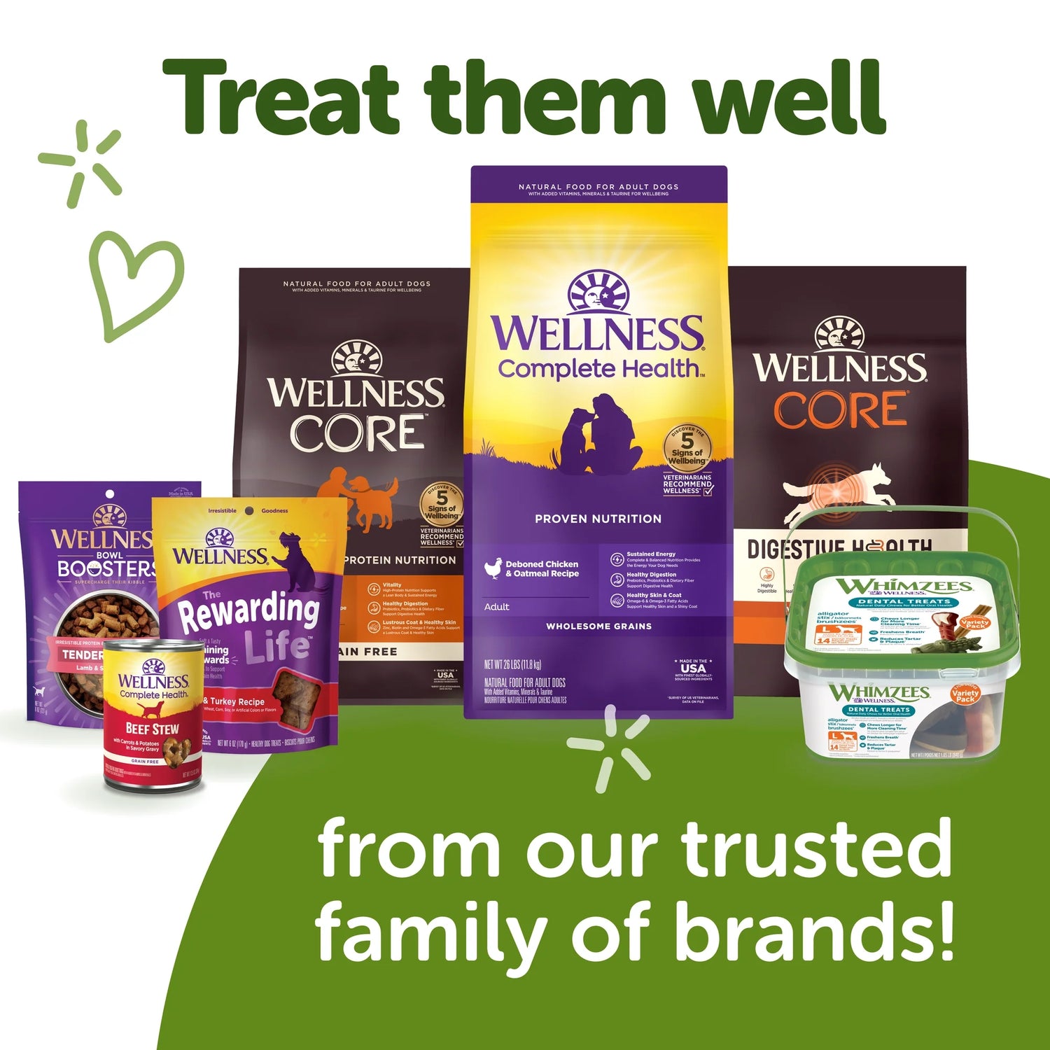 Wellness  Daily Brushzees Dog Dental Treats, Natural Chews, Small Size Stick, (14 Count)