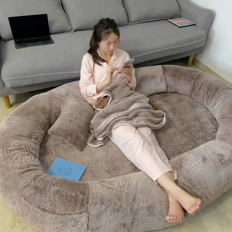 Human Dog Bed Giant Comfy Plush Dog Bed with Pocket Portable Large Bean Human Sized Pets Bed for Humans Nap Extra Size Sofa