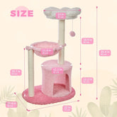 Pink Cat Trees 35"Cute Tower for Indoor Cats Stable Climbing with Natural Sisal