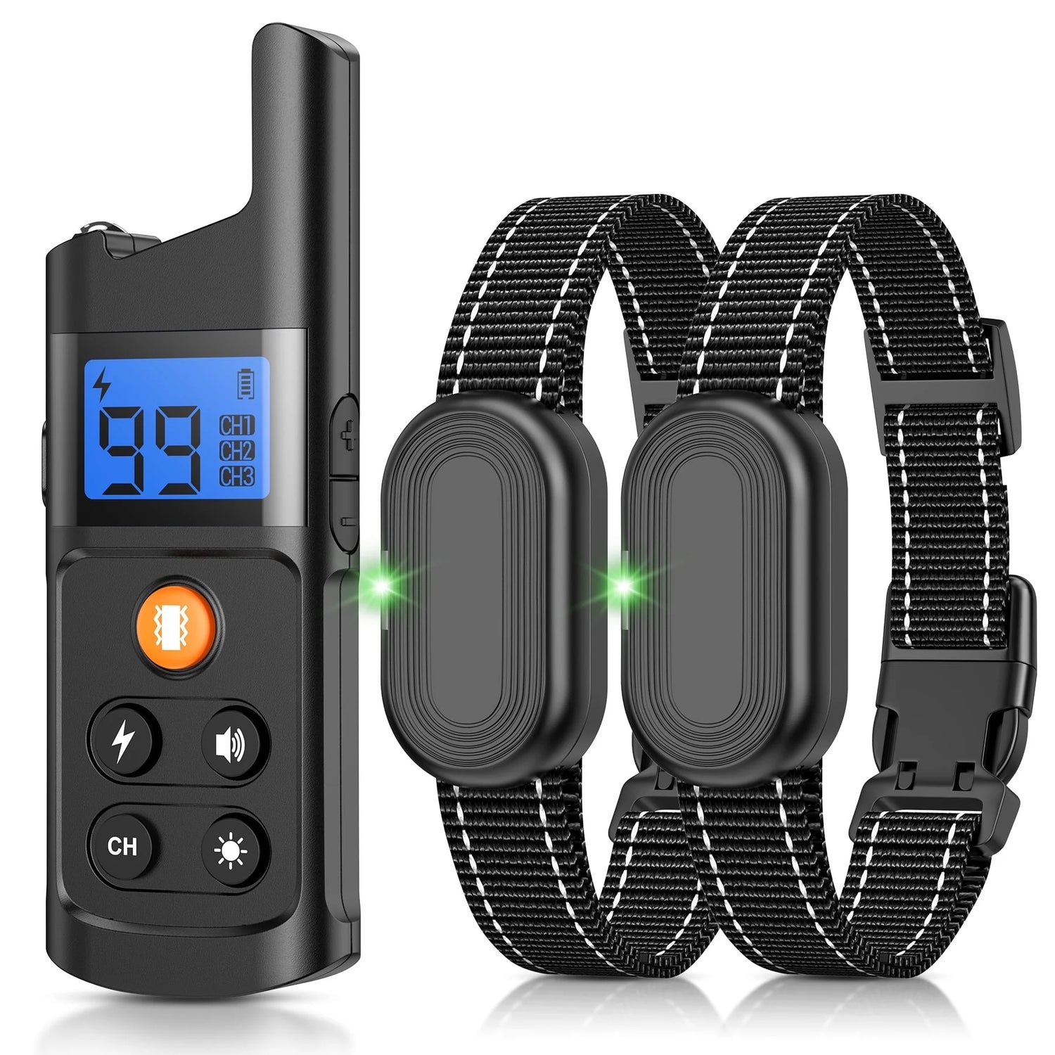 Dog Shock Collar for 2 Dogs, Dog Training Collar with Remote for Large Medium Small Dogs, Rechargeable E-Collar Waterproof Collars with 3 Training Modes