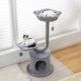 42 Inch Cat Tower with Curved Metal Supporting Frame for Large and Small Cats