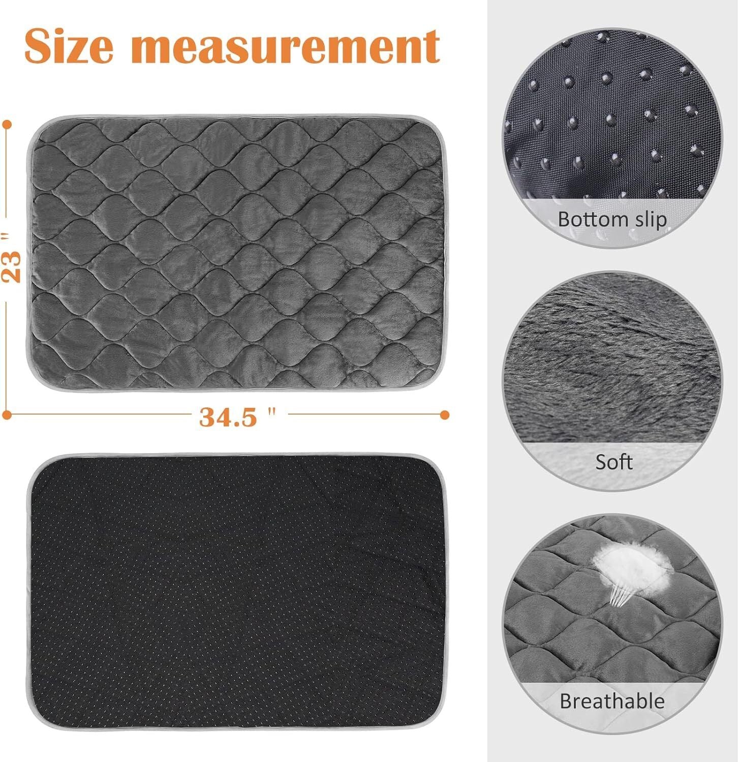 34X22 Self Warming Cat Pad - Self Heating Cat Mat Thermal Pet Bed Dog Crate Pad