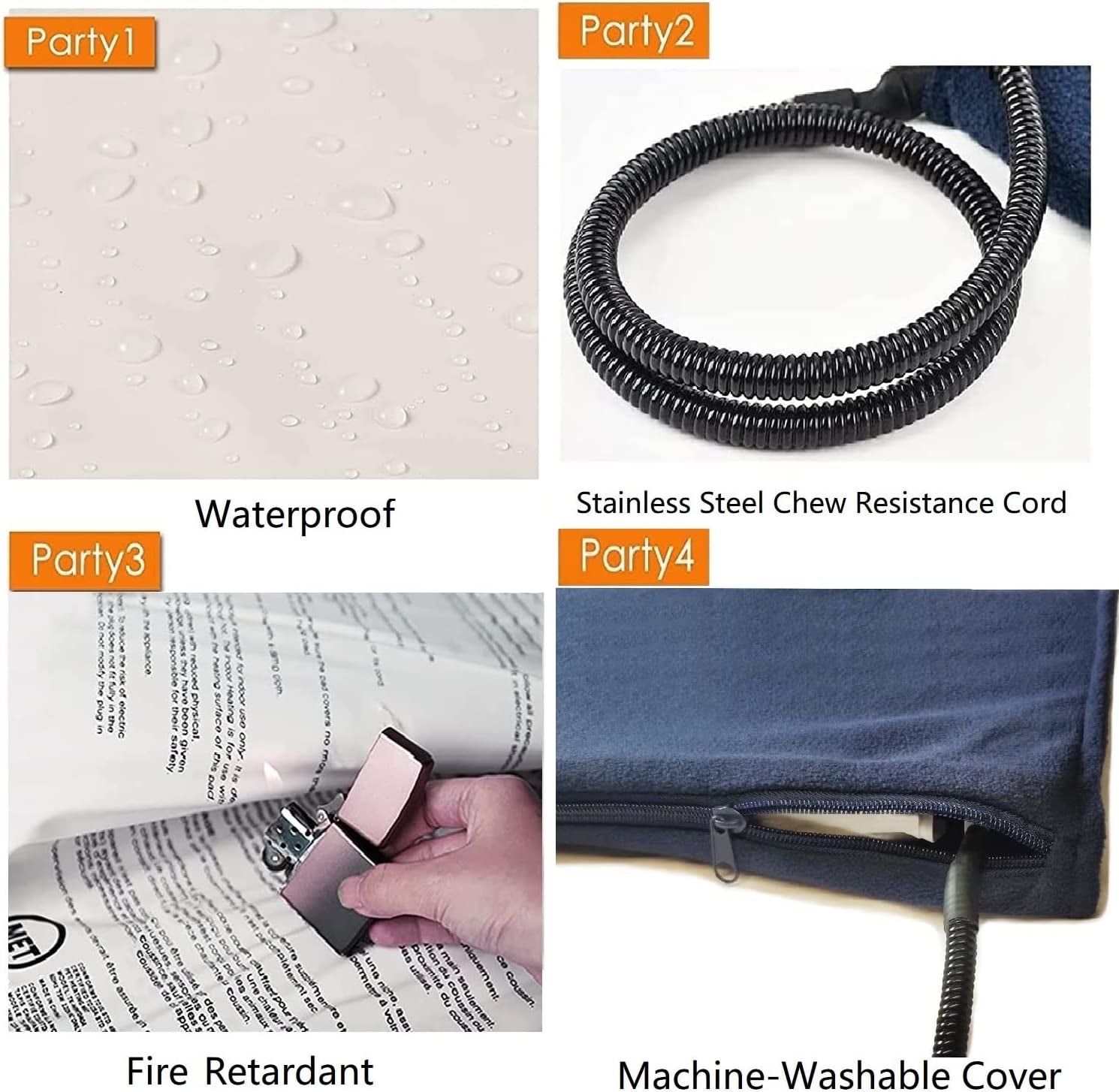 Pet Heating Pad for Cats & Dogs - Adjustable Temperature Electric Heated Bed Mat with Timer, Waterproof Cat Warming Pad