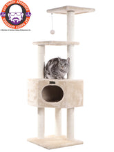 52-In Cat Tree & Condo Scratching Post Tower, Beige