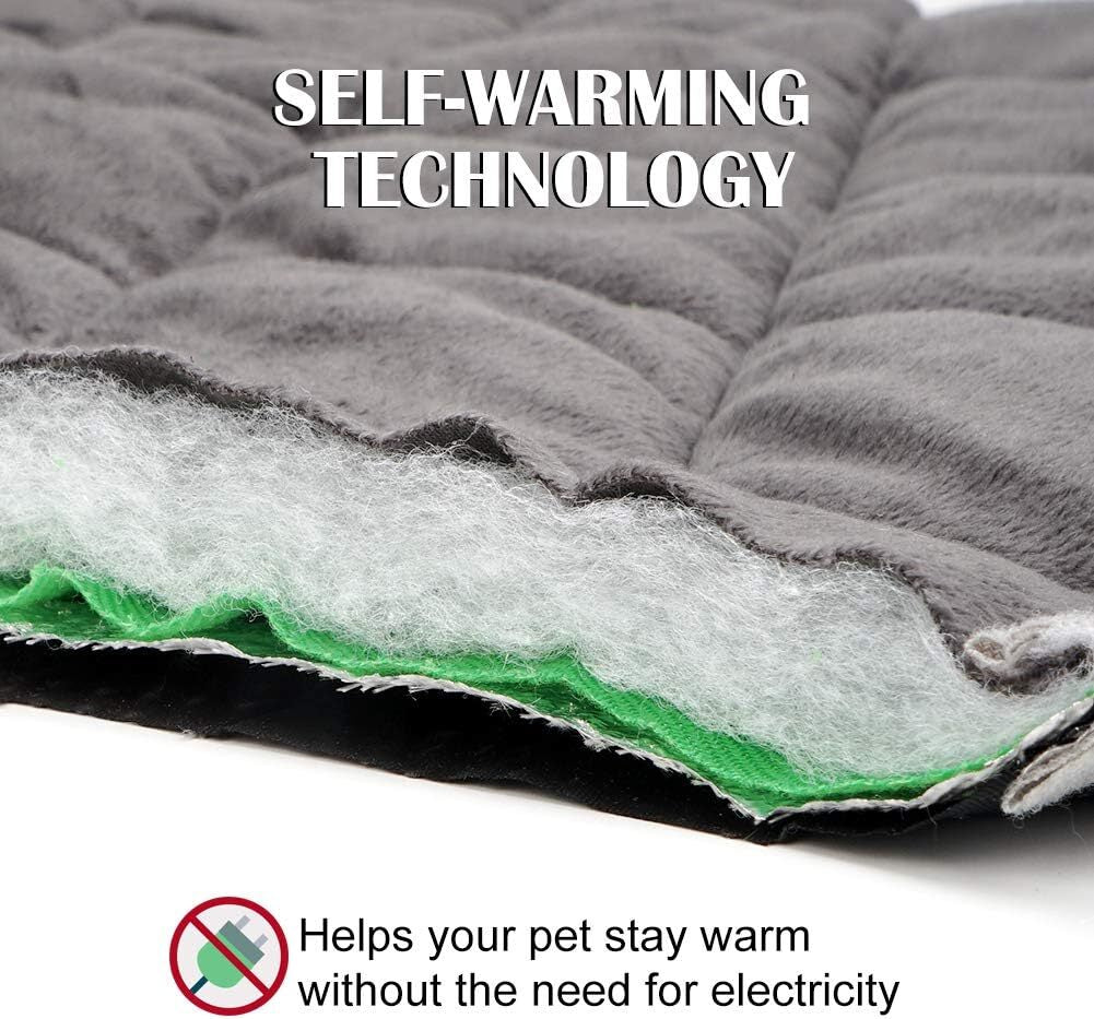 34X22 Self Warming Cat Pad - Self Heating Cat Mat Thermal Pet Bed Dog Crate Pad