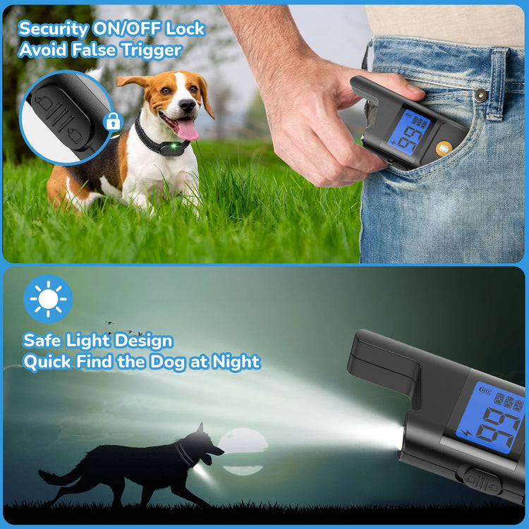 Dog Shock Collar for 2 Dogs, Dog Training Collar with Remote for Large Medium Small Dogs, Rechargeable E-Collar Waterproof Collars with 3 Training Modes