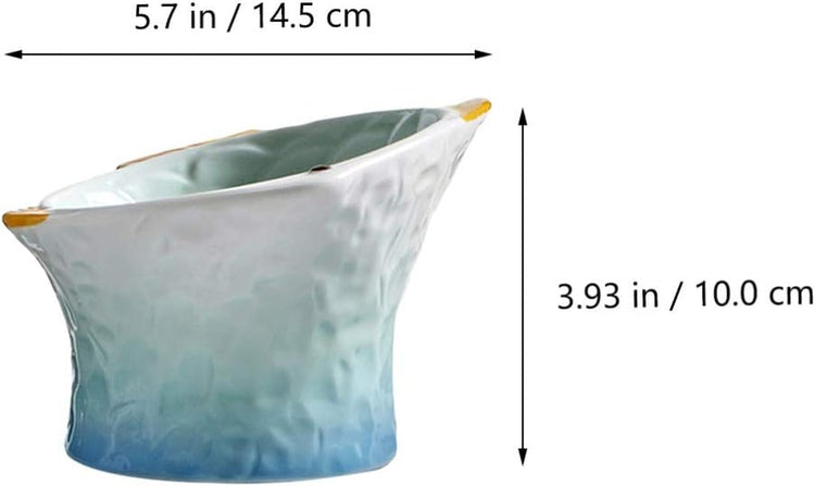 Non-Slip Ceramic Cat Bowl - Elevated Feeding Dish for Food and Water, Fish Shape Design