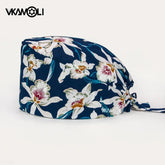 Flower Printing Pet Grooming Scrubs Hats Tooth Check Scrubs Women Caps Health Service Work Caps Operator Hats Nursing Cap