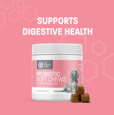 Dog Probiotic Chews for Dogs - Support Healthy Digestion Dog Probiotics and Digestive Enzymes for Gut Health for Dogs - for Traveling, Kenneling and Training - Large/Giant Dog