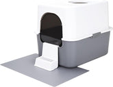 Fully Enclosed Splash-Proof Top Entry Litter Box for Small Cats under 8 IB, Easy to Assemble and Install (Grey, Small)