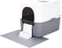 Fully Enclosed Splash-Proof Top Entry Litter Box for Small Cats under 8 IB, Easy to Assemble and Install (Grey, Small)