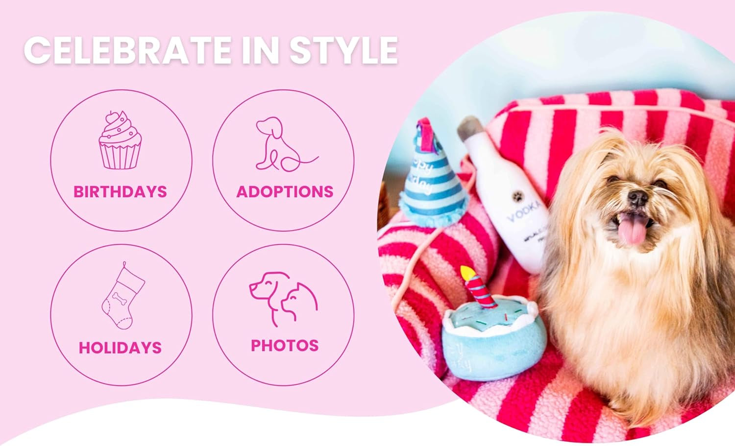 Dog Birthday Toy - Unique Birthday Cake Design for Dog Celebrations, Promotes Mental Stimulation and Interactive Play - Plush Squeaky Gift (Blue Cake)