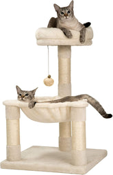 28.7 Inches Cat Tree with Sisal-Covered Scratching Posts,Hammock and Plush Perches,Small Cat Tower for Kittens- Multiple Colors-Beige