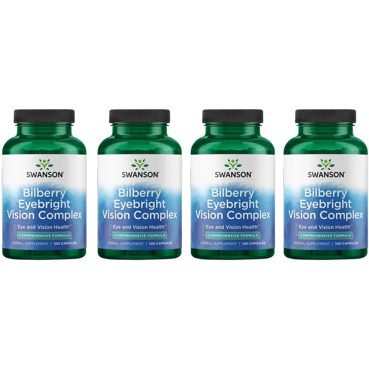 Swanson Bilberry Eyebright Vision Complex 100 Caps 4 Pack