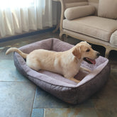 Rectangle Washable Dog Bed,Warming Comfortable Square Pet Bed Simple Design Style,Durable Dog Crate Bed for Medium Large Dogs (30 INCH, Black)