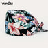 Flower Printing Pet Grooming Scrubs Hats Tooth Check Scrubs Women Caps Health Service Work Caps Operator Hats Nursing Cap