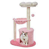 Pink Cat Trees 35"Cute Tower for Indoor Cats Stable Climbing with Natural Sisal