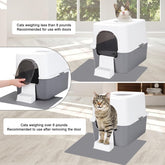 Fully Enclosed Splash-Proof Top Entry Litter Box for Small Cats under 8 IB, Easy to Assemble and Install (Grey, Small)