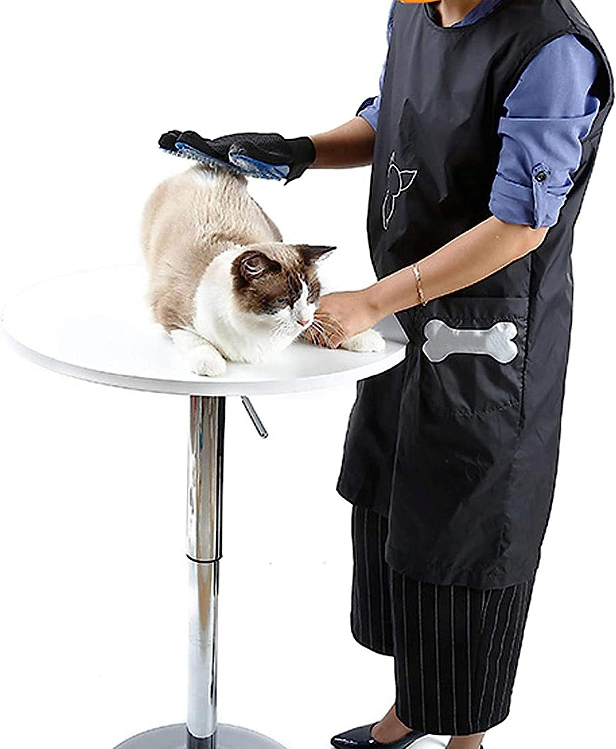 Grooming Smock,Anti-Static Smock for Dog Cat Barber Apron for Hair Salon,Workwear Barber for Women Men Pet Grooming Smock