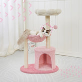 Pink Cat Trees 35"Cute Tower for Indoor Cats Stable Climbing with Natural Sisal