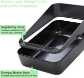 Open Litter Box, High Side Sifting, Secure and Odor Control, Removable, Easy to Clean for Cats up to 8 Pounds (Black Small)
