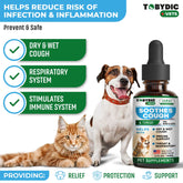 Natural Dog Cough Medicine & Antibiotic for Cats Respiratory Infection - Sneezing Relief & Kennel Cough Treatment - Trachea Collapse & Pet Asthma Support - Made in USA