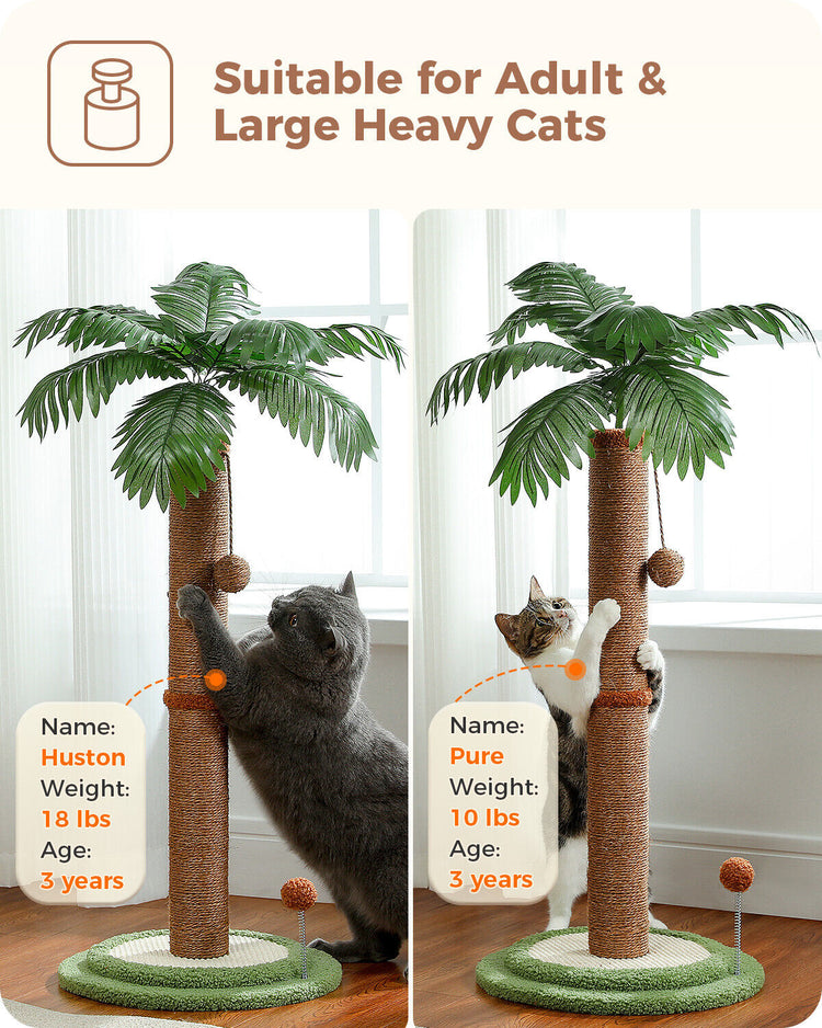 PAWZ Road 33" Cat Tree Tower Scratching Post Sisal Covered Scratcher Cats Toys