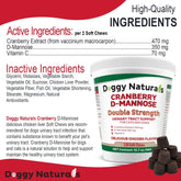 Cranberry D-Mannose for Dogs and Cats Urinary Tract Infection Support Prevents and Eliminates UTI, Bladder Infection Kidney Support 11.4 Oz (Double Strength Soft Chew, 120 Soft Chew)
