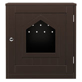 Wooden Cat Litter Box Enclosure Hidden Litter Box Furniture Cat House Brown