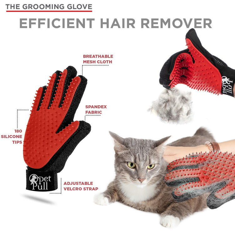 Complete Professional Pet Grooming Kit Self Cleaning Slicker Brush for Dogs & Cats - Pro Grooming Brushes Effectively Reduces Shedding Fur Hair Remover Brush Gloves - Combo Gift Set