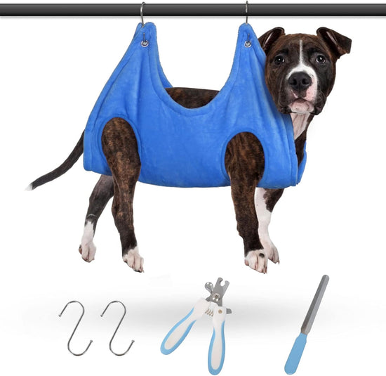 Pet Grooming Hammock Harness for Nail Trimming, with Nail Clippers, Nail File, Comb,Breathable Dog Grooming Hammock Restraint Bag, Dog Grooming Sling Helper for Large Dogs Nail Trimming/Clipping