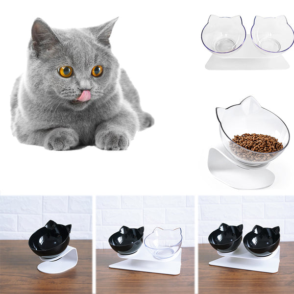 Elevated Cat Food Bowl with Double Bowl Design