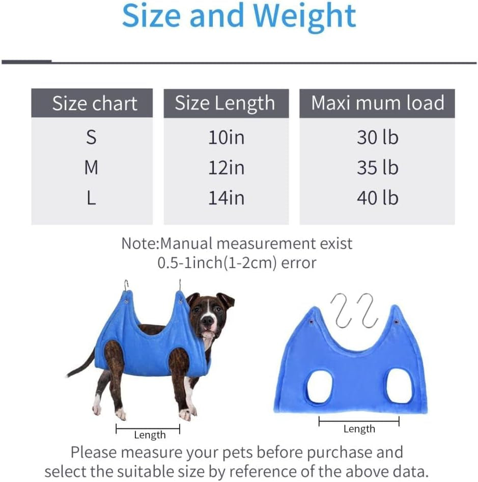 Pet Grooming Hammock Harness for Nail Trimming, with Nail Clippers, Nail File, Comb,Breathable Dog Grooming Hammock Restraint Bag, Dog Grooming Sling Helper for Large Dogs Nail Trimming/Clipping