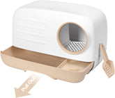 Petament Cat Litter Box,Fully Enclosed Litter Box Holds Odors,Prevents Urine and Litter Leakage, Assembly Free,Easy to Clean Stylish Litter Box Furniture with Pull-Out Litter Tray and Litter Scoop1