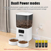 Threes Tree Automatic Cat Feeder with Camera for 2 Pets, Camera 5L Cat Feeder with 2 Stainless Steel Bowls, Remote APP Control