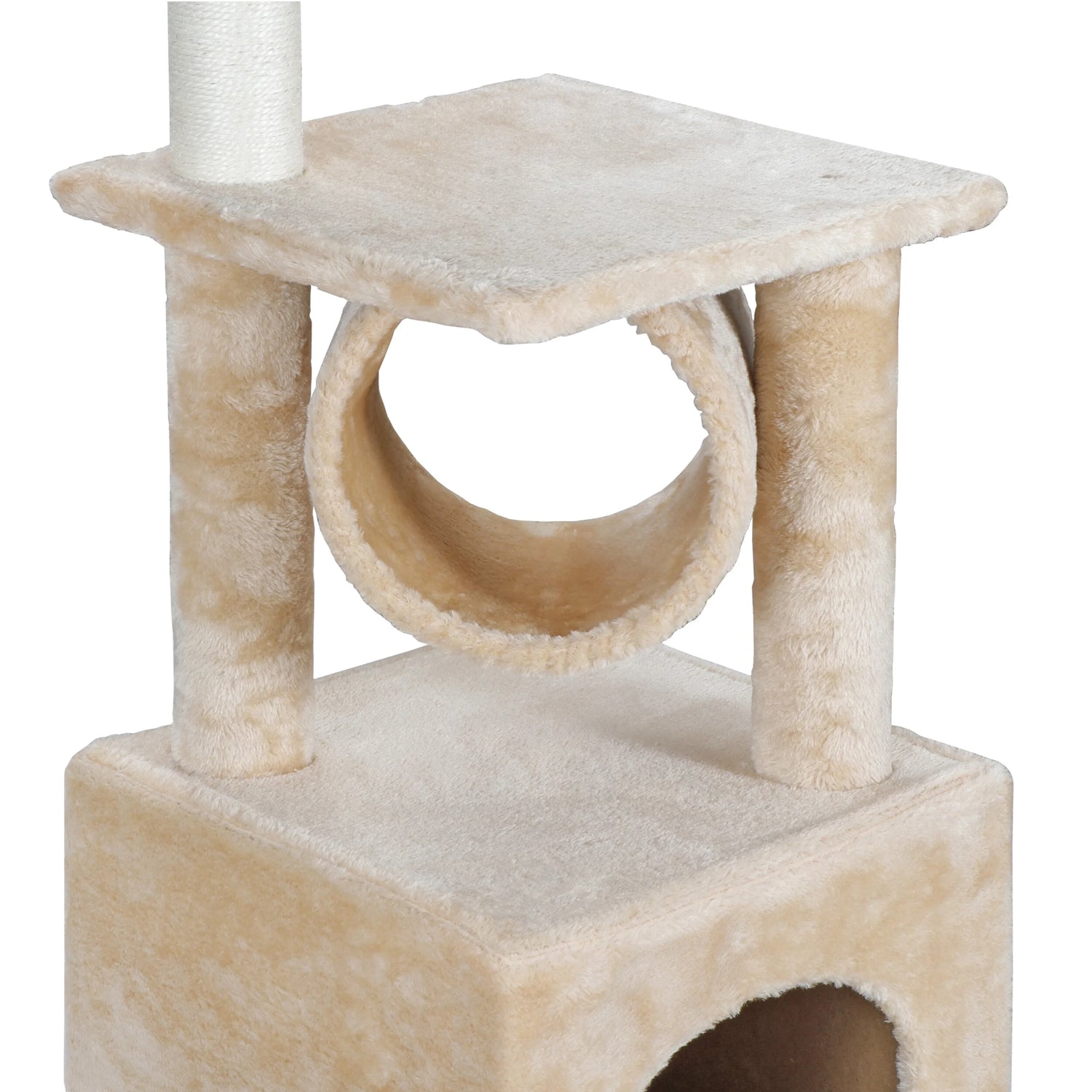 37" Cat Tree Condo Scratching Post Tower Indoor Kittens Trees Beige