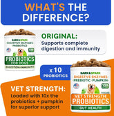 Vet Strength Dog Probiotics Chews - Gas, Diarrhea, Allergy, Constipation, Upset Stomach Relief, with Digestive Enzymes + Pumpkin + Prebiotics - Chewable Fiber Supplement - Improve Digestion, Immunity
