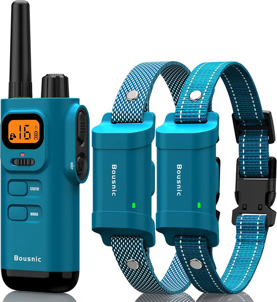 Remote Dog Training Collar - 4000ft Waterproof Shock Collar for Two Dogs, Rechargeable E-Collar with Beep, Vibration, and Humane Shock Modes (1-16) for Large, Medium, and Small Breeds